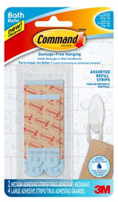 3M BATH22-ES REFILL ADHESIVE STRIPS, WATER RESISTANT,
