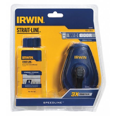 IRWIN 1932883 100-FT. SPEED LINE CHALK REEL + BLUE CHA