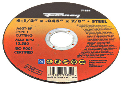 FORNEY INDUSTRIES INC 71854 WHEEL CUTOFF MTL4.5X.045X7/8IN