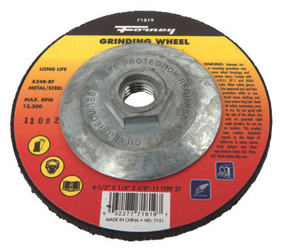 FORNEY INDUSTRIES INC 71819 GRINDING WHEEL, TYPE 27, 4.5 X .25-IN.