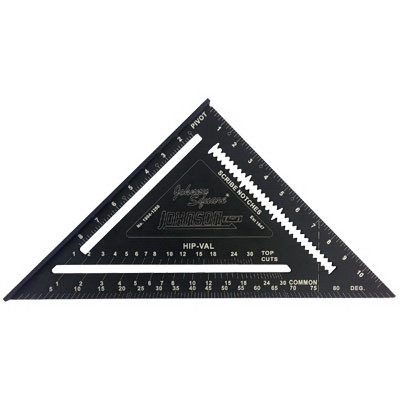 JOHNSON LEVEL & TOOL 1904-1200 EZ READ RAFTER SQUARE, ALUMINUM, 12-IN.
