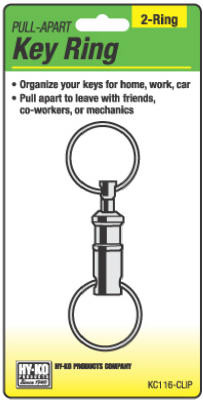 HY-KO PRODUCTS KC116-CLIP KC116-CLIP PULL-APART KEY RING