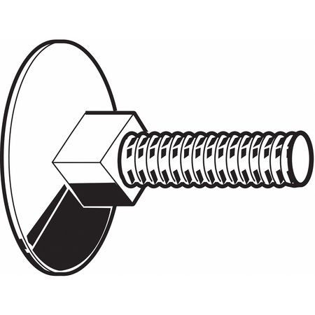GRAINGER GLOBAL SOURCING U08361.037.0300 ELEVATOR BOLT FLAT 3/8IN-16 3INL PK10