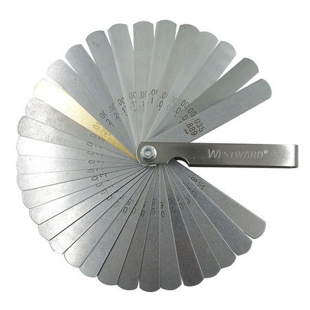 WESTWARD 40XA75 FEELER GAUGE,STEEL,32 BLADE