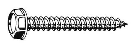 GRAINGER GLOBAL SOURCING U28100.021.0100 METAL SCREW HEX #12 1 IN L PK100