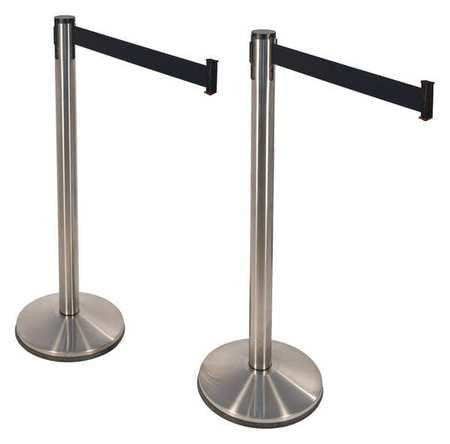 RETRACTA-BELT 100SS1-BK-2PK BELT BARRIER STEEL AND CONCRETE 40IN PK2