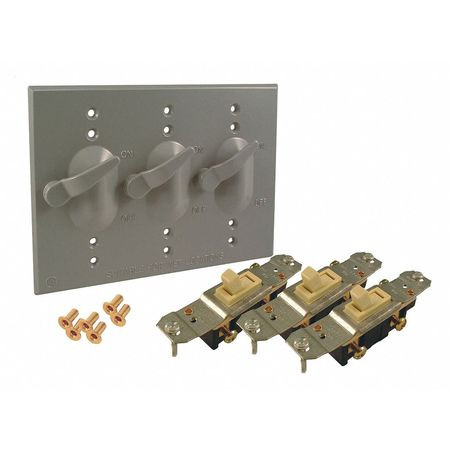 BELL & GOSSETT 5126-0 3-GANG SWITCH COVER, WEATHERPROOF