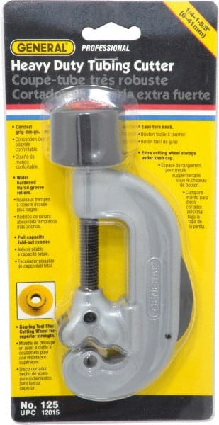 GENERAL 125 HVY DUTY TUBE CUTTER 1/4 TO 1-5/8IN CAP