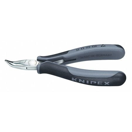 KNIPEX 35 42 115 ESD BENT ROUND NOSE PLIER 4-1/2 L SMOOTH