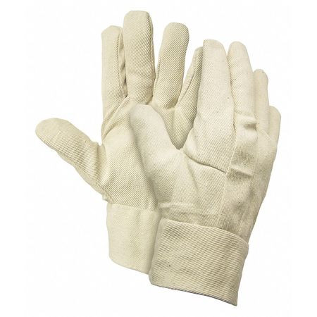 MCR SAFETY 8100B GLOVES, REGULAR WEIGHT, LARGE, CANVAS, N