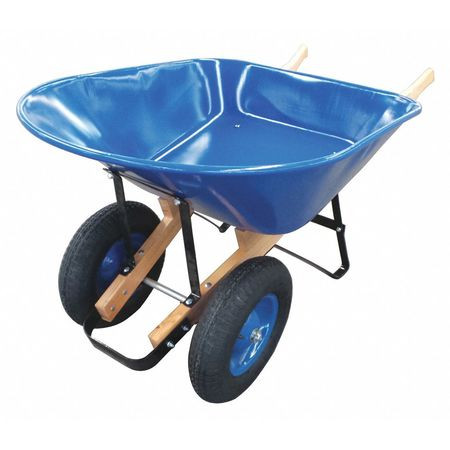 WESTWARD 20KP46 WHEELBARROW STEEL 8 CU FT. 2 PNEUMATIC