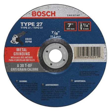 BOSCH POWER TOOLS GW27M700 71/47/8TYPE27GRINDINGWHEELA30T-BF