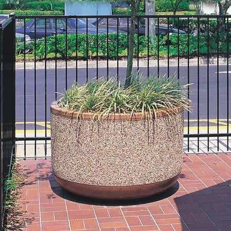 WAUSAU TILE TF4095W22 PLANTER ROUND 36IN.LX36IN.WX26IN.H