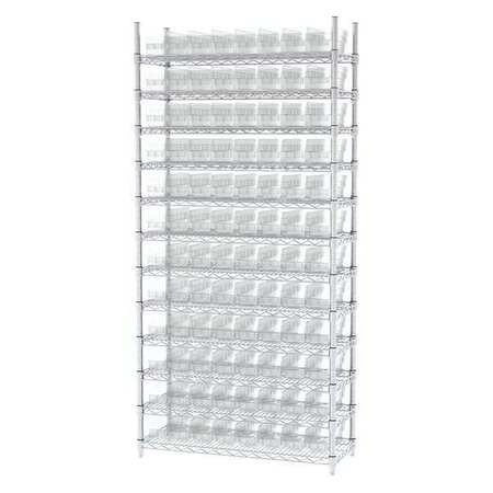 AKRO-MILLS AWS143630120SC BIN SHELVING WIRE 36X14 96 BINS CLEAR