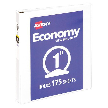 AVERY AVE05711 ECONOMY BINDER ROUND 1 IN. VIEW WHITE