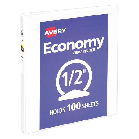 AVERY AVE05706 ECONOMY BINDER ROUND 1/2 IN. VIEW WHITE