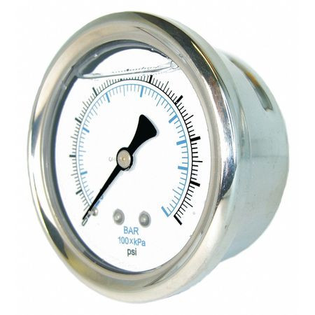 PIC GAUGES 202L-404O PRESSURE GAUGE 1/4 IN NPT 4 IN.