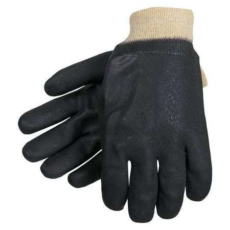 MCR SAFETY 6500SJ BLACK, DOUBLE DIP, TEXTURED, KNIT WRIST