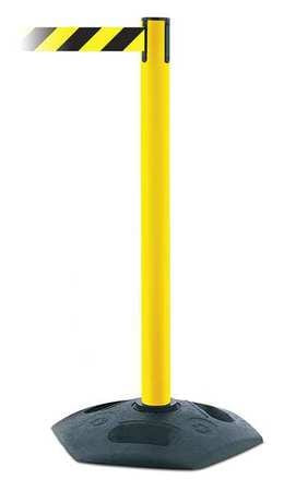 TENSABARRIER 886-35-MAX-NO-D4X-C BARRIER POST WITH BELT YELLOW/BLACK