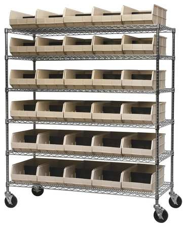 AKRO-MILLS AWS2460M30358 MOBILE BIN SHELVING WIRE 60X24 30 BINS