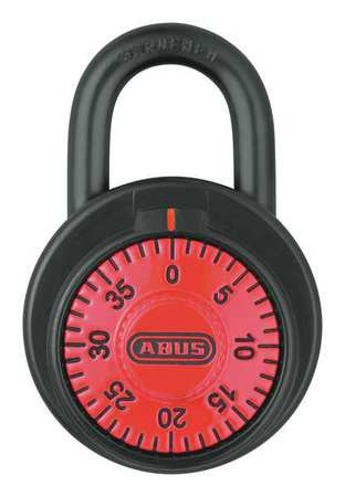 ABUS 78/50 Red COMBINATION PADLOCK FRONT BLACK/SILVER