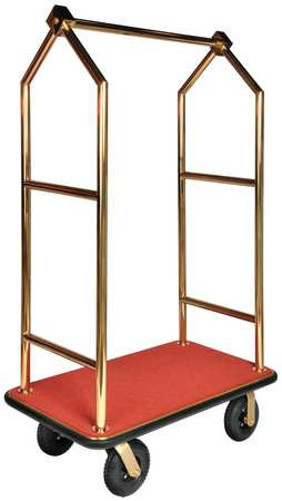 CSL FOODSERVICE AND HOSPITALITY 2633BK-030-RED BELLMANS CART BRASSTONE FINISH RD CARPET