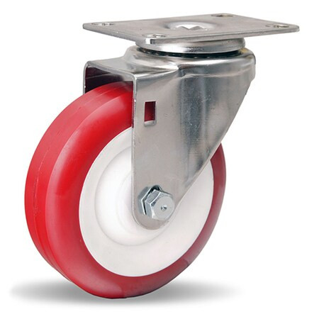 HAMILTON S-STL-4NFZ SWIVEL CASTER STL 4X1-3/8 POLY-TECH