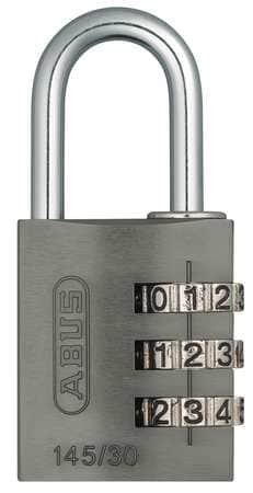 ABUS 145/30 Black COMBINATION PADLOCK SIDE BLACK/SILVER