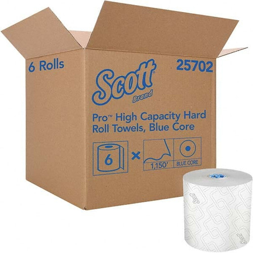 SCOTT 25702 CASE OF (6) 1150' HARD ROLLS OF 1 PLY WH