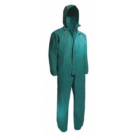 ONGUARD 71022 XL COVERALL W/INNER CUFFS XL GREEN HD PVC