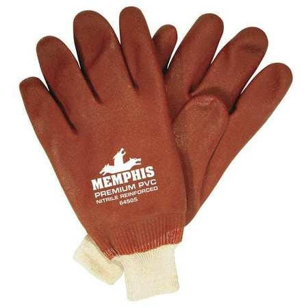 MCR SAFETY 6450S RED SANDY PVC KNIT WRIST JERSEY