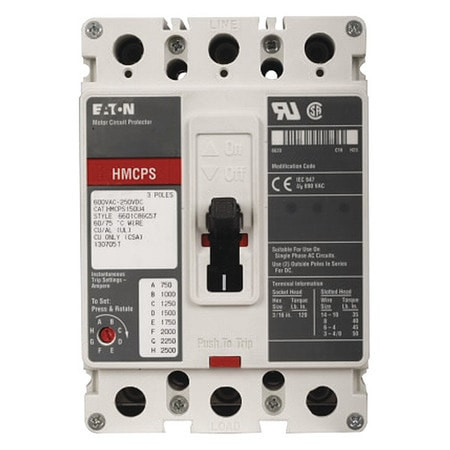 EATON HMCPS015E0C CIRCUIT BREAKER,15A,3P,600VAC,HMCP