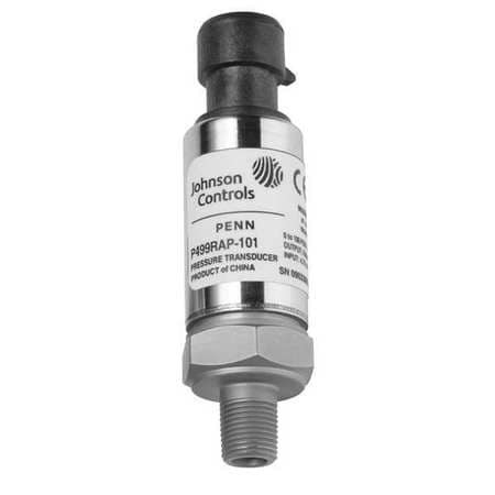 JOHNSON CONTROLS P499RAP-101C PRESSURE TRANSMITTER,0 TO 100 PSI, 1/8"