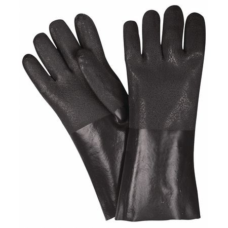 MCR SAFETY 6514S BLACK, DOUBLE DIP, TEXTURED, 14