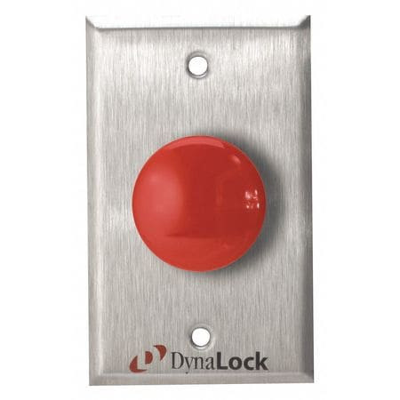 DYNA LOCK 6220 EXIT PUSH BUTTON,SS,RED