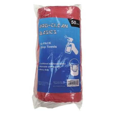 PROCLEAN BASICS Z21816 RED SHOP TOWELS PK50