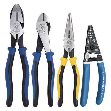 KLEIN TOOLS 94998 JRNYMN PLIER COMBO W STRP 4 PC*