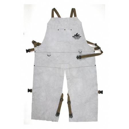 MCR SAFETY 38242MW LEATHER WELDING BIB APRON SPLIT LEG 24"X