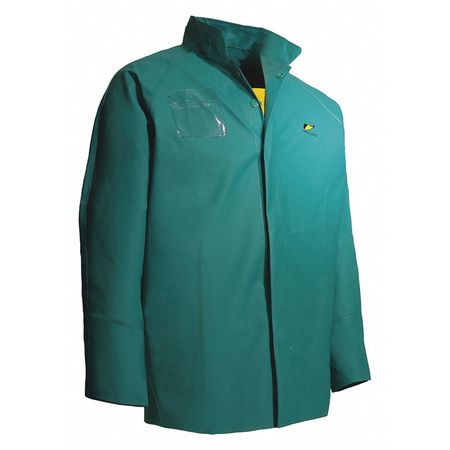 ONGUARD 71032-MEDIUM CHEMTEX RAIN JACKET HOOD SNAPS GREEN M