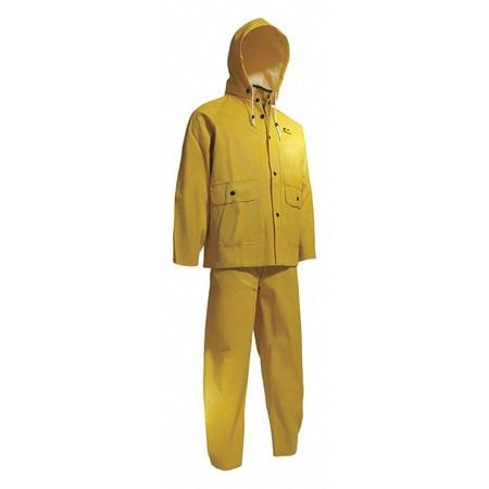 ONGUARD 76017 2X 00 3-PIECE RAINSUIT 2XL YELLOW RIBBED PVC
