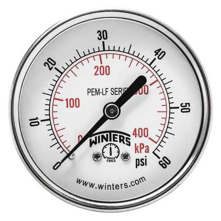 WINTERS PEM1438LF J1388 GAUGE PRESSURE 2-1/2IN. 0 TO 60 PS
