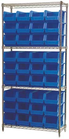 AKRO-MILLS AWS143630240B D5519 BIN SHELVING WIRE 36X14 36 BINS BL