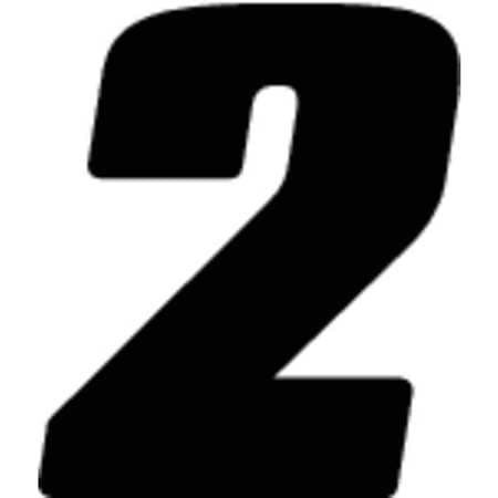 HARDLINE PRODUCTS DB412B-2 NUMBER LABEL BLK VINYL 4IN. H NO. 2 PK12