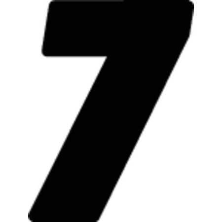 HARDLINE PRODUCTS DB412B-7 NUMBER LABEL BLK VINYL 4IN. H NO. 7 PK12