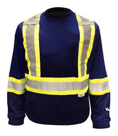 VIKING 6015N-L LONG SLEEVE SHIRT,UNISEX,L,NAVY