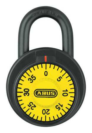 ABUS 78/50 KC Yellow COMBINATION PADLOCK FRONT YELLOW