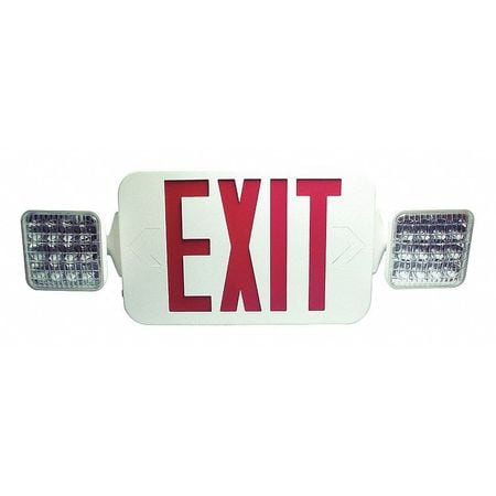 FULHAM FHEC33WR EXIT SIGN WITH EMERGENCY LIGHTS, WHITE, 