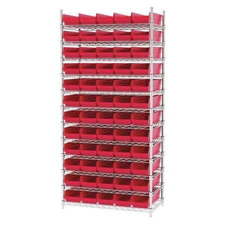AKRO-MILLS AWS183630138R D5528 BIN SHELVING WIRE 36X18 60 BINS RE