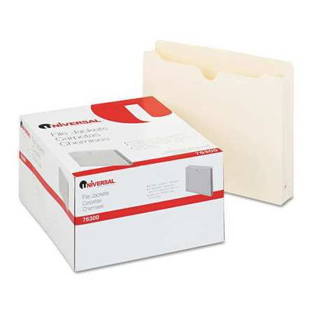 UNIVERSAL ONE UNV76300 FILE JACKET 2IN.W MANILA LETTER PK50