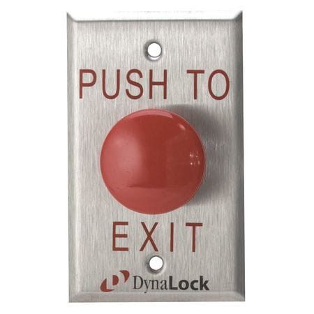 DYNA LOCK 6290 LED NR PUSH TO EXIT BUTTON SS SILVER